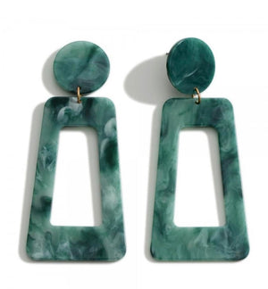 Green Resin Statement Earrings