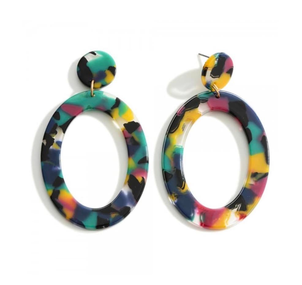 Oval Resin Statement Earrings