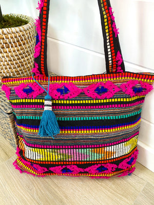 Roxy Embroidered Tapestry Tote Bag
