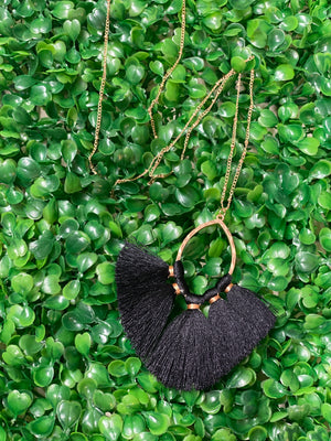 Black Tassel Necklace