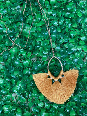 Mustard Tassel Necklace