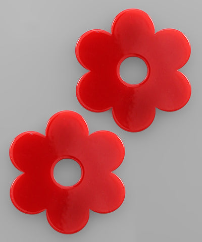 Big Red Flower Earrings
