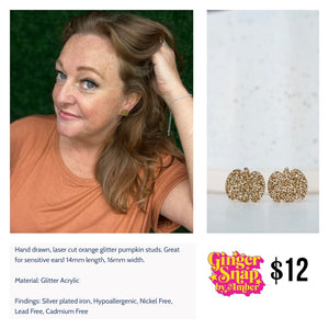 Gold Pumpkin Studs