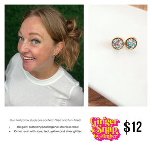 Rosey Teal Studs