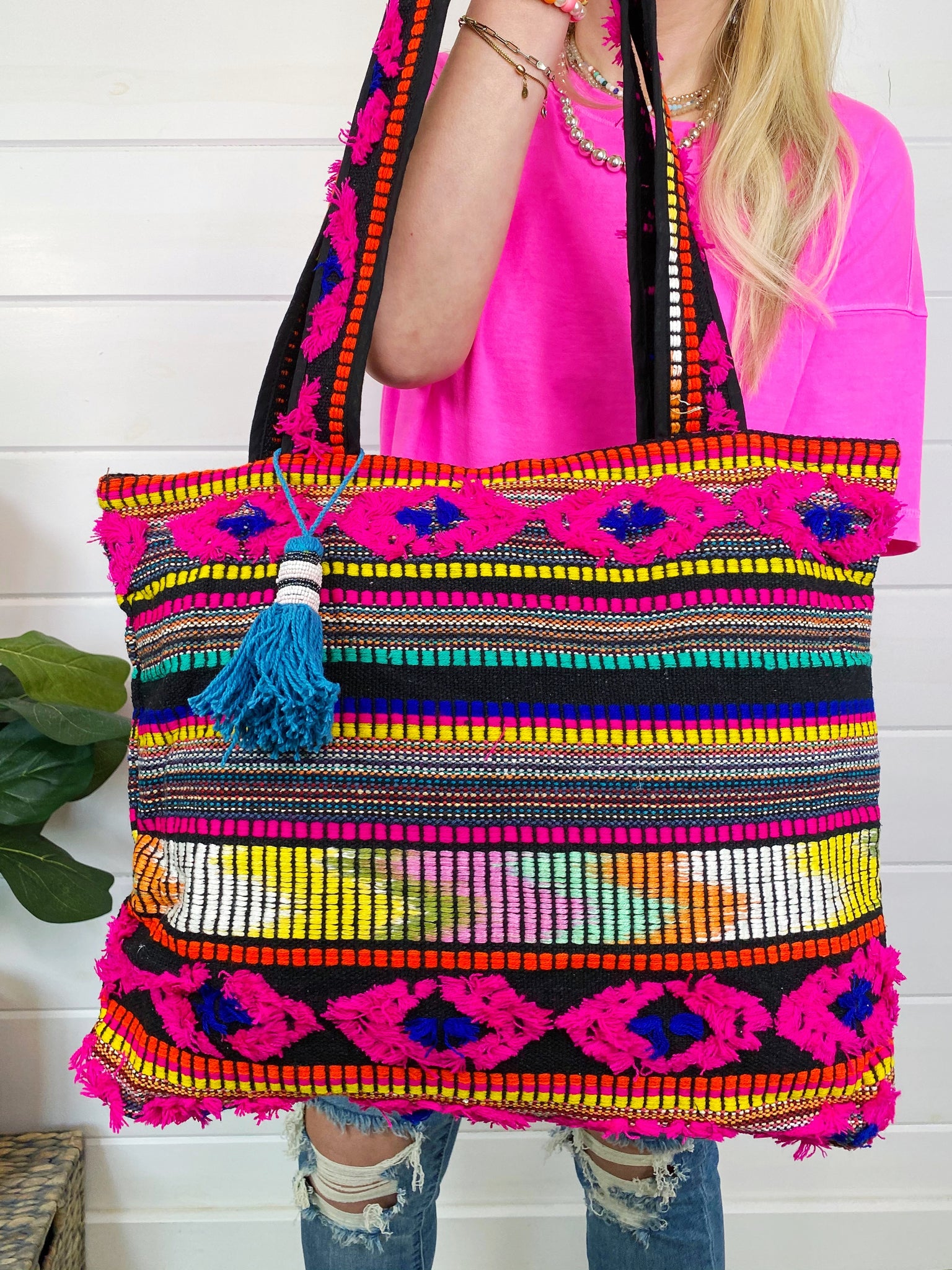Roxy Embroidered Tapestry Tote Bag